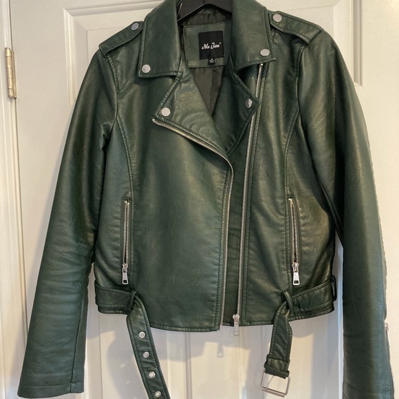 Me Jane Faux Leather Moto Jacket Size M - Picture 1 of 12